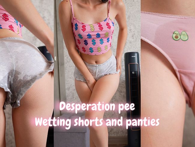 Thumbnail of Desperation Peeing Shorts and Panties! Kinky Female