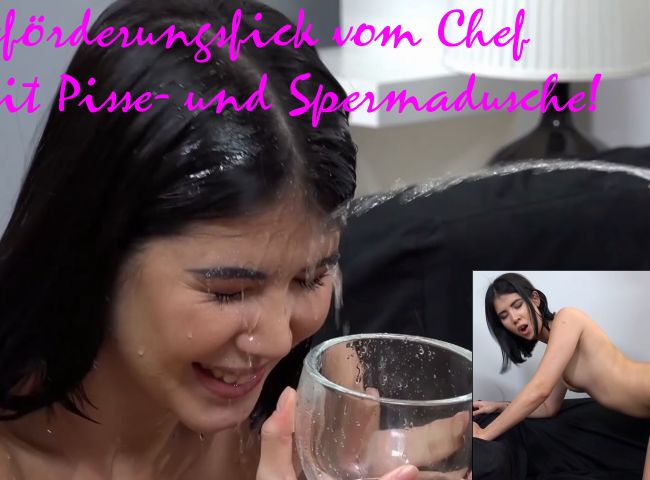 Thumbnail of Promotion fuck from the boss with piss and sperm shower!