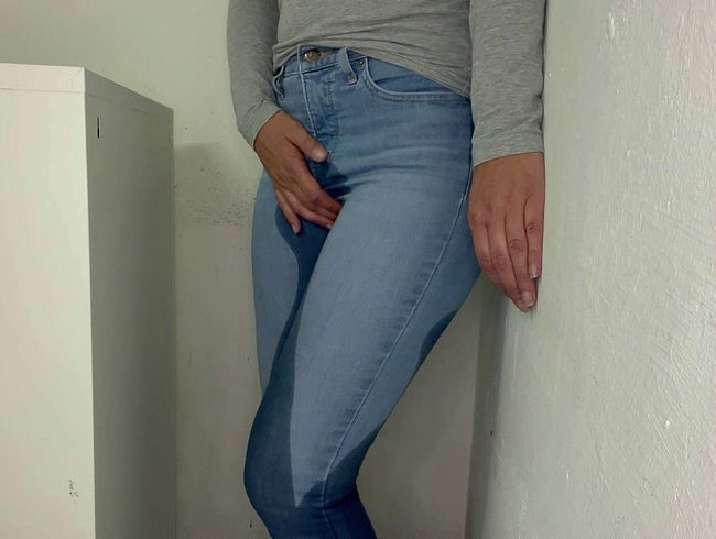 Thumbnail of Almost caught by neighbor in piss-soaked jeans