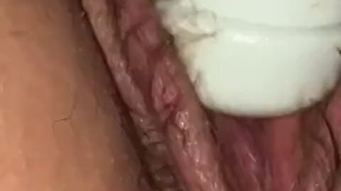 Thumbnail of With the big white vibrator almost out of her mind and made to squirt and more