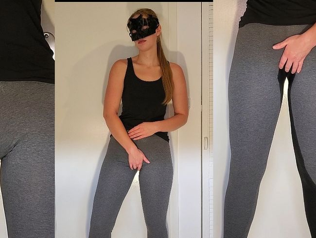 Thumbnail of I play with my cameltoe and end up peeing in my leggings!