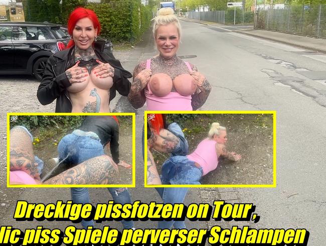 Thumbnail of Dirty pissfotzen on tour, public piss games perverted sluts